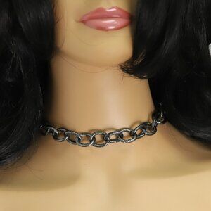 Thick Black chain Choker Necklace Adjustable